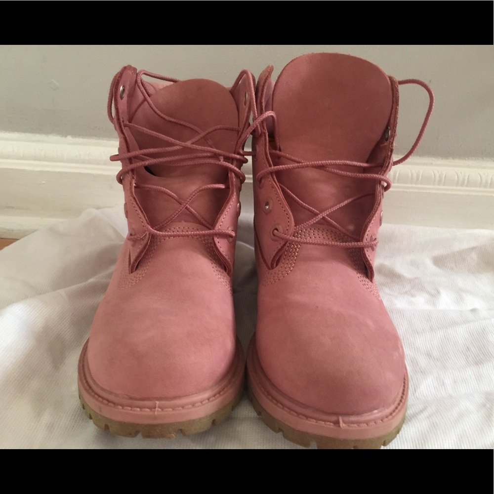 Pink suede Timberlands  NEVER WORN